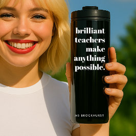 Brilliant Teacher Retro Stilvolle Schwarz-Weiß Thermosbecher