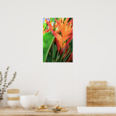 Brilliant Tropical Heliconia Florals Poster (Küche)