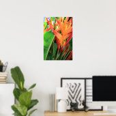 Brilliant Tropical Heliconia Florals Poster (Heimbüro)