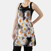 Brilliant White Daisies über Schwarze Flora Kunst Schürze (InSitu)