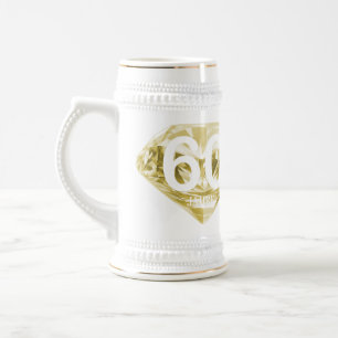 Brilliante 60 Jahre - Diamantene Hochzeit          Bierglas