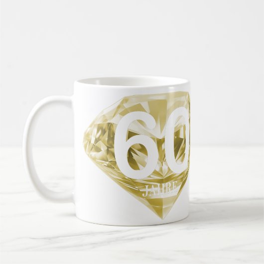 Brilliante 60 Jahre - Diamantene Hochzeit Kaffeetasse (Links)