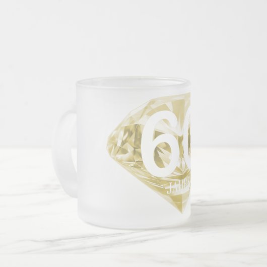 Brilliante 60 Jahre - Diamantene Hochzeit Mattglastasse (Vorderseite Links)