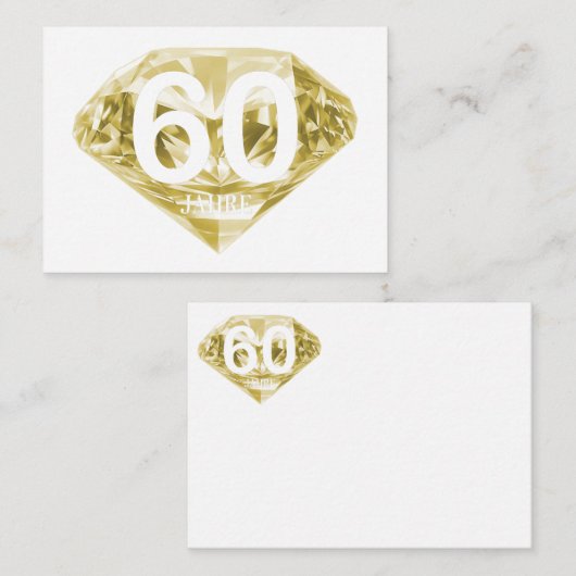 Brilliante 60 Jahre - Diamantene Hochzeit          Mitteilungskarte (Vorne/Hinten)