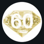 Brilliante 60 Jahre - Diamantene Hochzeit          Runder Aufkleber<br><div class="desc">Diamantene Hochzeit - 60 Jahre Ehe - nichts kann diese Ehe mehr angreifen. Sie ist unzerstörbar wie der wertvollste und sehr harte Edelstein, der Diamant - Wie der Diamant zum Briliant geschliffen wird so wird auch die Liebe in der Partnerschaft immer weiter wachsen und nichts kann die Liebe dieser beiden...</div>