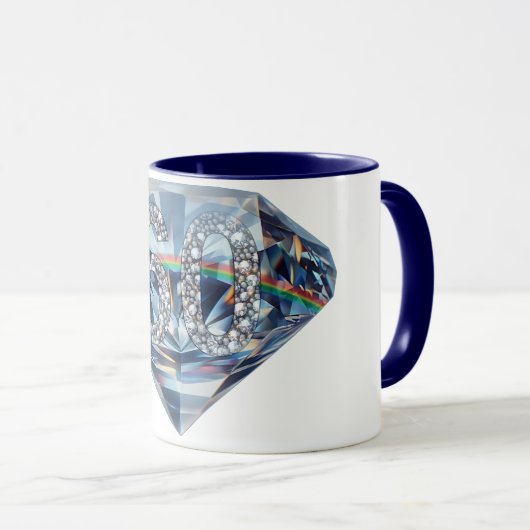 Brilliante 60 Jahre - Diamantene Hochzeit Tasse (VorderseiteRechts)