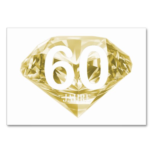 Brilliante 60 Jahre - Diamantene Hochzeit Tischnummer (Vorderseite)