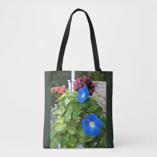 Brilliante Blaue Trichterwinden Tasche (Vorderseite)