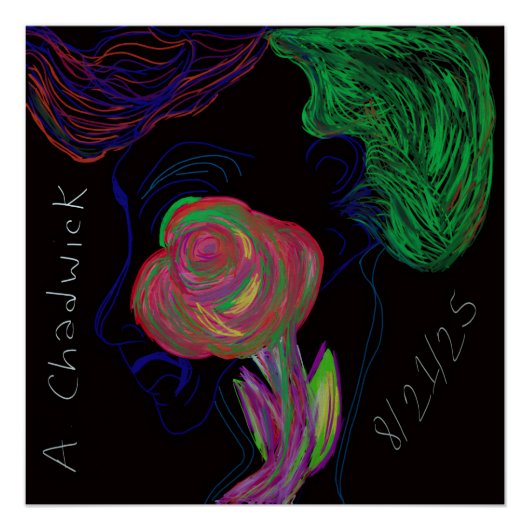 Brilliantly Colored African Floral Poster Print (Vorderseite)