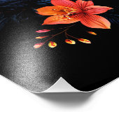 Brillianz-Burst: Blümliches Abstrakt auf Schwarz Fotodruck (Ecke)