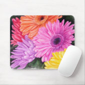 BRILLLIANT COLORED GERBER DAISIES MOUSEPAD (Mit Mouse)