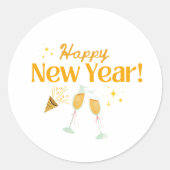 Brindis con Champán y Explosión de Fiesta de Año N Runder Aufkleber (Vorderseite)