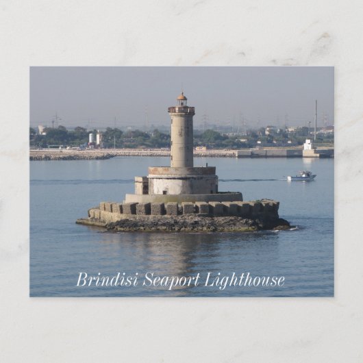 Brindisi Seaport Lighthouse Postkarte (Vorderseite)