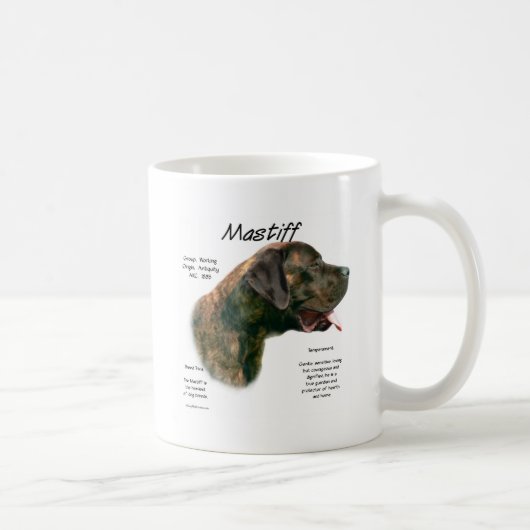 Brindle Apricot Mastiff Geschichte Kaffeetasse (Rechts)