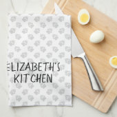 Brindle Boston Terrier Cartoon Dog & Custom Text Geschirrtuch (Viertel Falte)