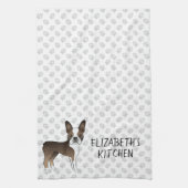 Brindle Boston Terrier Cartoon Dog & Custom Text Geschirrtuch (Vertikal)