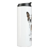 Brindle Boston Terrier Cartoon Dog & Individuelle Thermosbecher (Nach links gedreht)