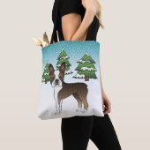 Brindle Boston Terrier in einem Winterwald Tasche (Von Nahem)