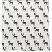 Brindle Boston Terrier Niedlich Cartoon Dog Muster Duschvorhang (Vorderseite)