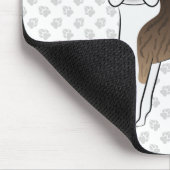 Brindle Boston Terrier Niedlich Cartoon Dog & Paws Mousepad (Ecke)