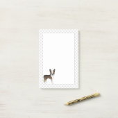 Brindle Boston Terrier Niedlich Cartoon Dog & Paws Post-it Klebezettel (Auf Schreibtisch)