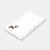 Brindle Boston Terrier Niedlich Cartoon Dog & Paws Post-it Klebezettel (angewinkelt)