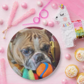 Brindle Boston Terrier Paper Plate Pappteller (Party)