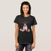 Brindle Boston Terrier With Heart Shape Valentine T-Shirt (Vorne ganz)