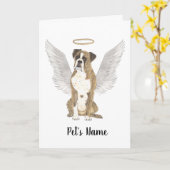 Brindle Boxer Beileid Memorial Karte (Gelbe Blume)