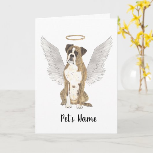 Brindle Boxer Beileid Memorial Karte (Gelbe Blume)