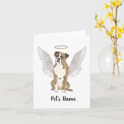 Brindle Boxer Beileid Memorial Karte (Gelbe Blume)