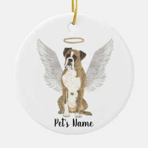 Brindle Boxer Beileid Memorial Keramik Ornament