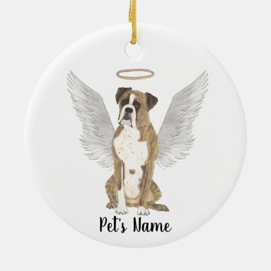 Brindle Boxer Beileid Memorial Keramik Ornament (Hinten)