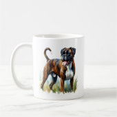 Brindle Boxer Dog in Wasserfarbe Kaffeetasse (Links)