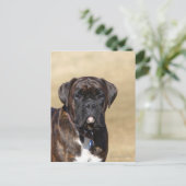 Brindle Boxer Dog Stehend Postkarte (Stehend Vorderseite)