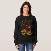 Brindle Boxer Fall Red Scarf Herbstleaf Geschenk Sweatshirt (Vorne ganz)