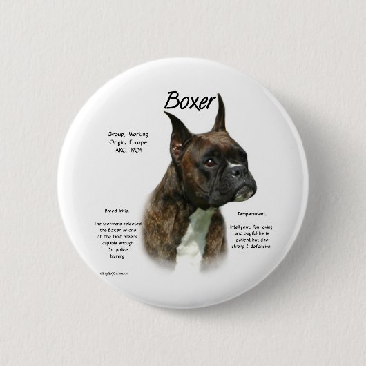 Brindle Boxer History Button (Vorderseite)