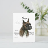 Brindle Boxer History Postkarte (Stehend Vorderseite)