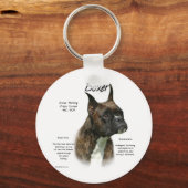 Brindle Boxer History Schlüsselanhänger (Vorderseite)