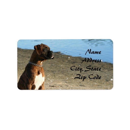 Brindle Boxer Hund Address Labels Adressaufkleber (Vorne)
