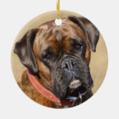Brindle Boxer-Hund Keramikornament (Hinten)