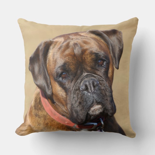 Brindle Boxer-Hund Kissen (Vorderseite)