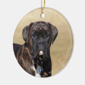 Brindle Boxer-Hund stehend Keramik Ornament (Links)