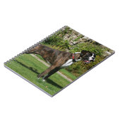 Brindle Boxer-Hundeshow-Position Notizblock (Linke Seite)
