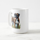 Brindle Boxer in Watercolor Kaffeetasse (Vorderseite Links)