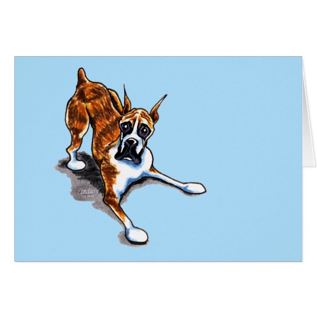 Brindle Boxer Wanna Play (Vorderseite (Horizontal))