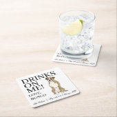 Brindle Boxer Wedding Rechteckiger Pappuntersetzer (Vor Ort)