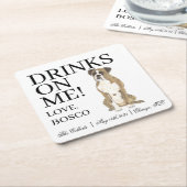 Brindle Boxer Wedding Rechteckiger Pappuntersetzer (angewinkelt)