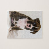 Brindle Boxer-Welpen-Puzzlespiel Puzzle (Horizontal)