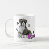 Brindle Boxer-Welpen - weißer Boxer-Hund Kaffeetasse (Links)